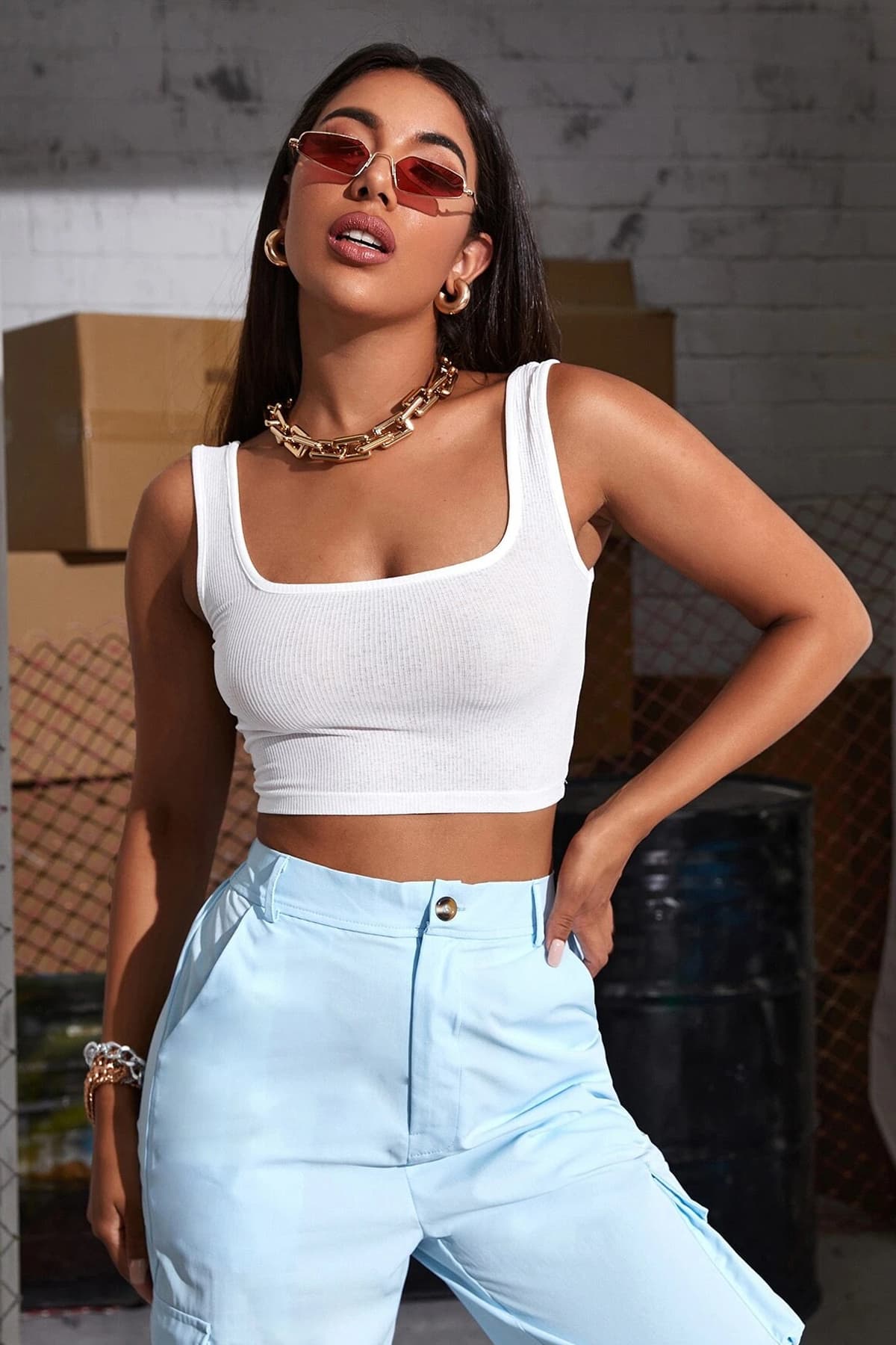 Büstiyer Crop Top - Beyaz