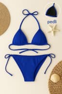Bikini Mayo Takımı Mavi Bağlamalı Bikini