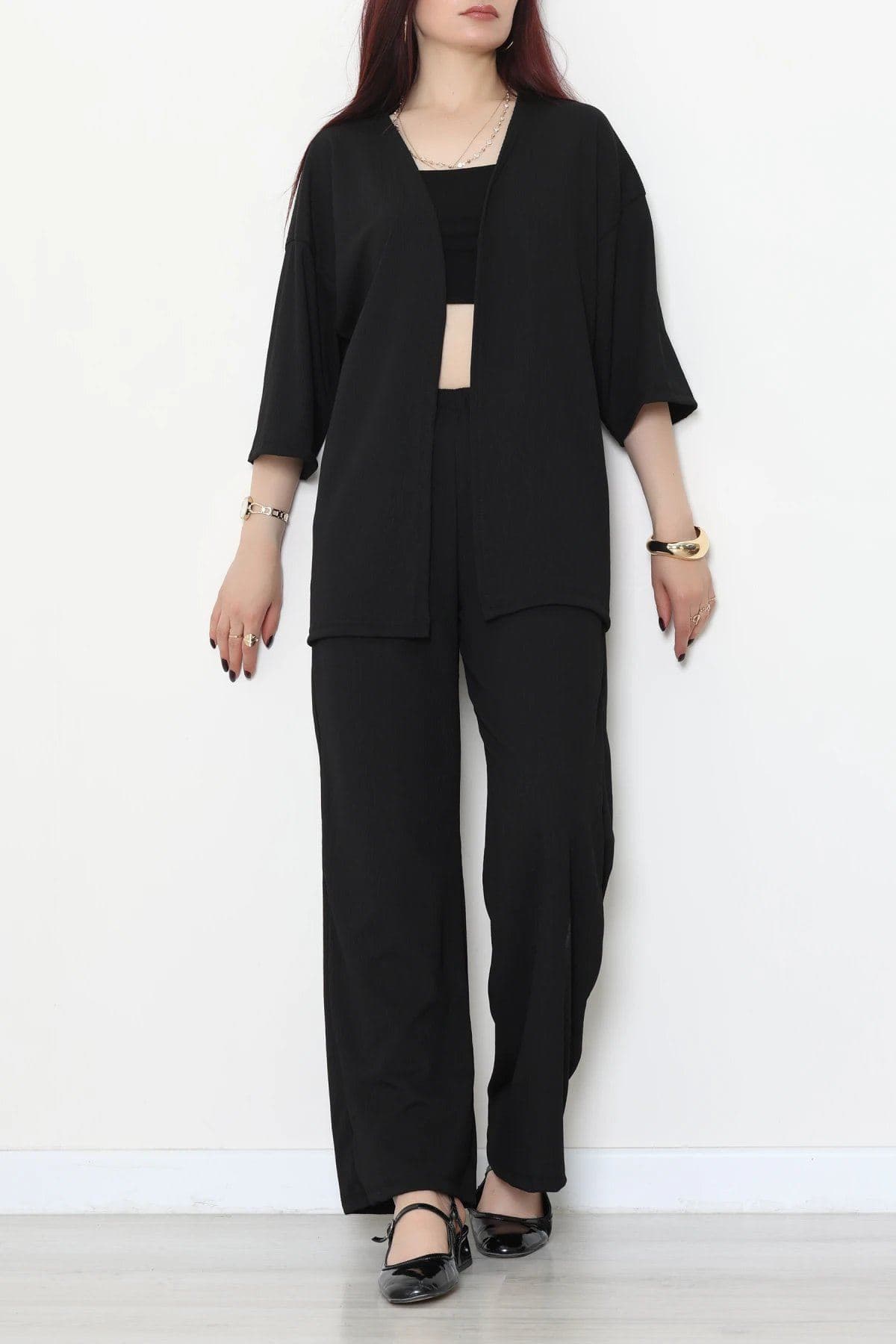 Kimono Bürümcük Takım Siyah - 55128.599.