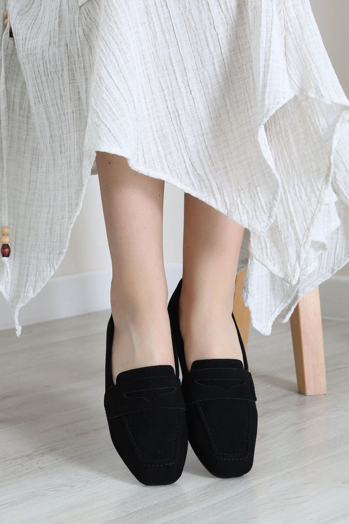Süet Loafer Babet Siyah - 32765.1932.