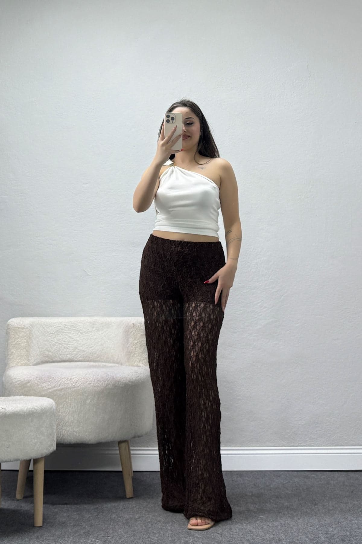 Dantelli Pantolon Kahve - 75096.2202.