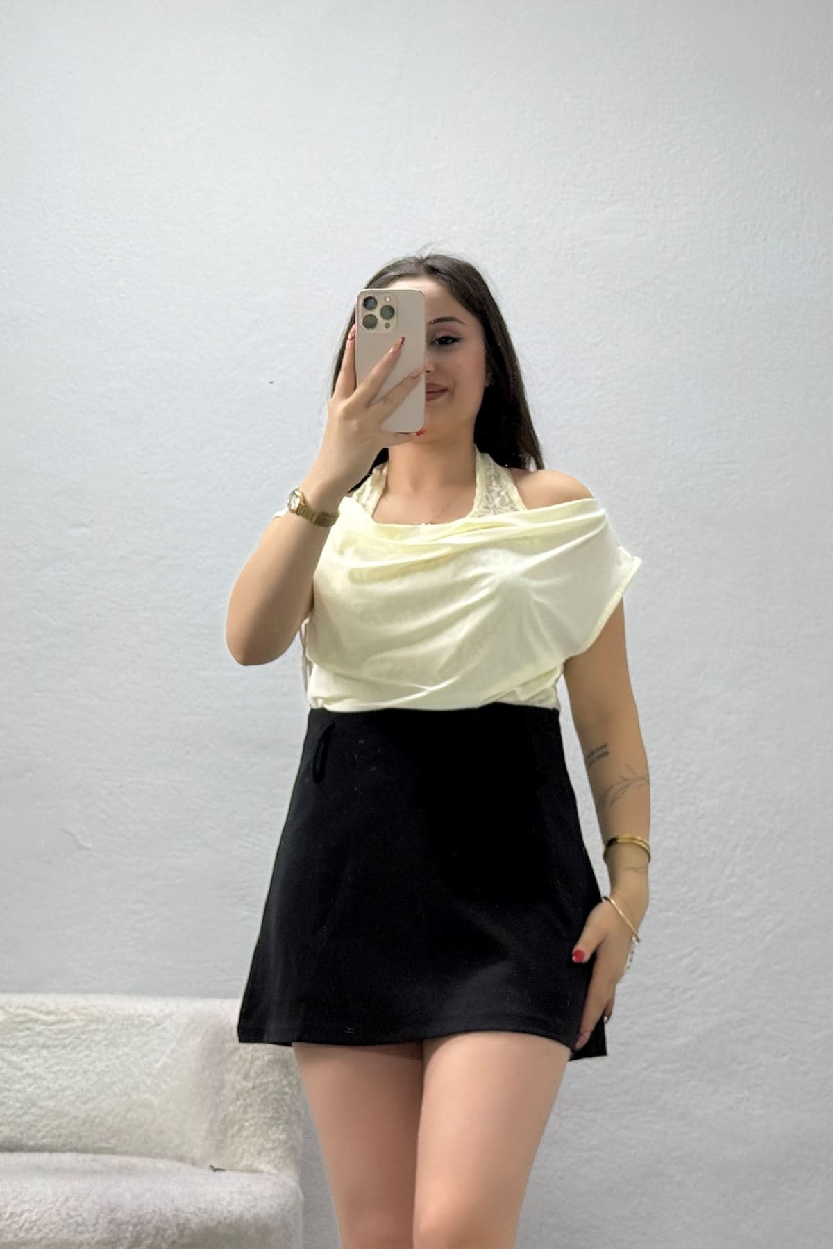 Dantel Detaylı Sandy Bluz Açıksarı - 75111.2201.