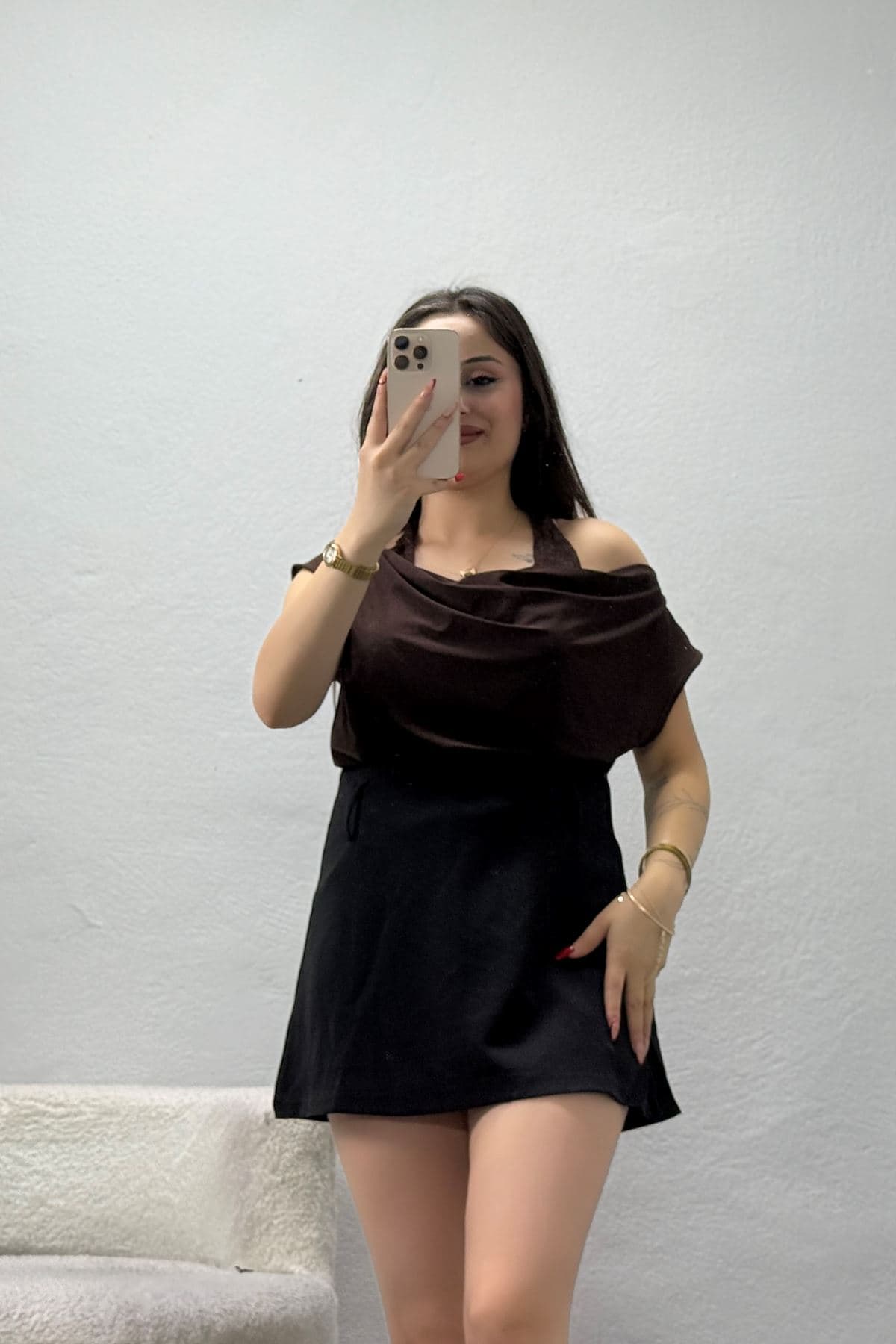 Dantel Detaylı Sandy Bluz Kahve - 75111.2201.
