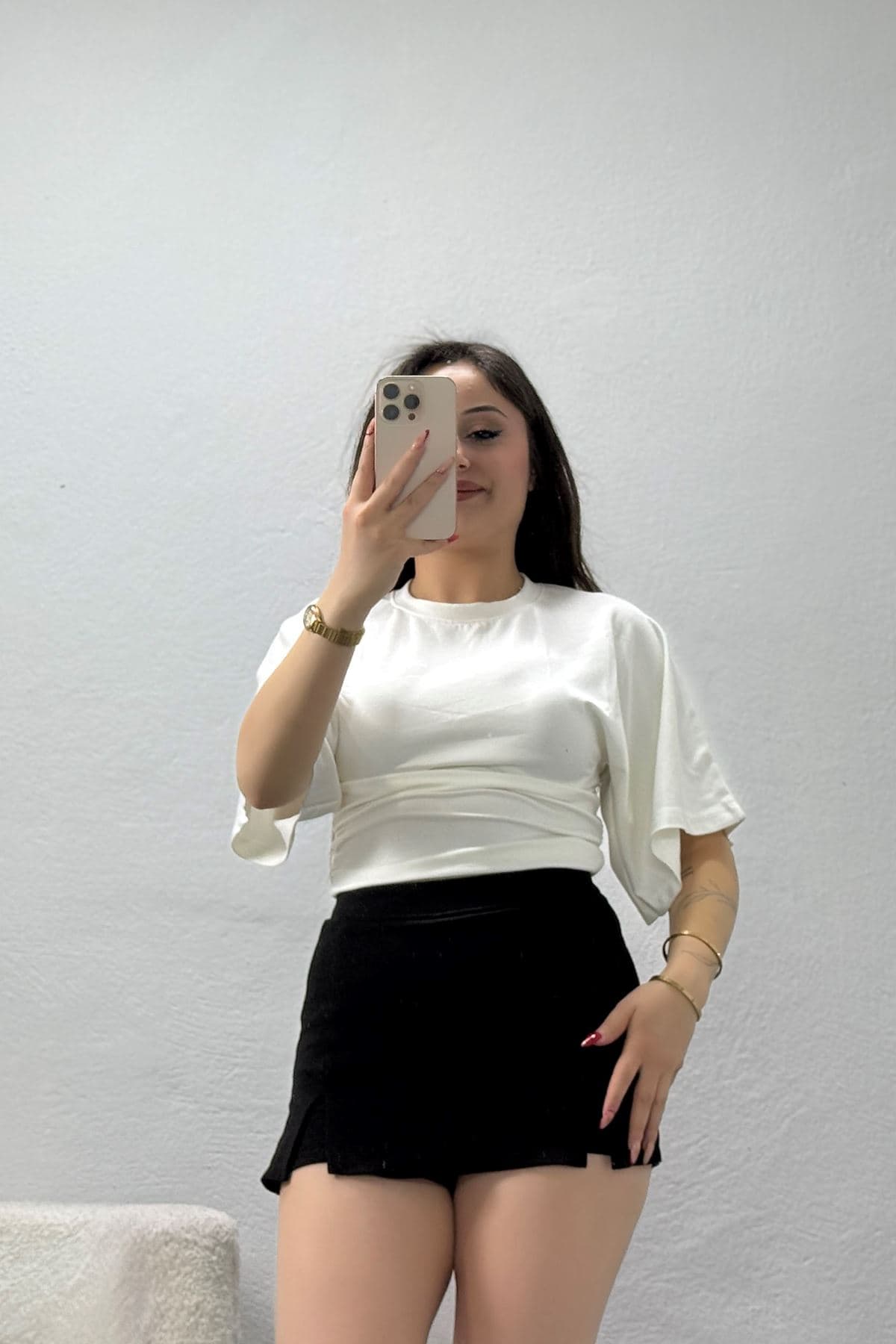 Yarasa Kol Modal Bluz Ekru - 4224.1247.