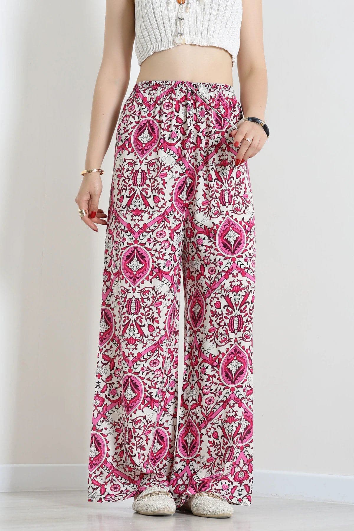 Viskon Pantolon Pembe - 53720.701.