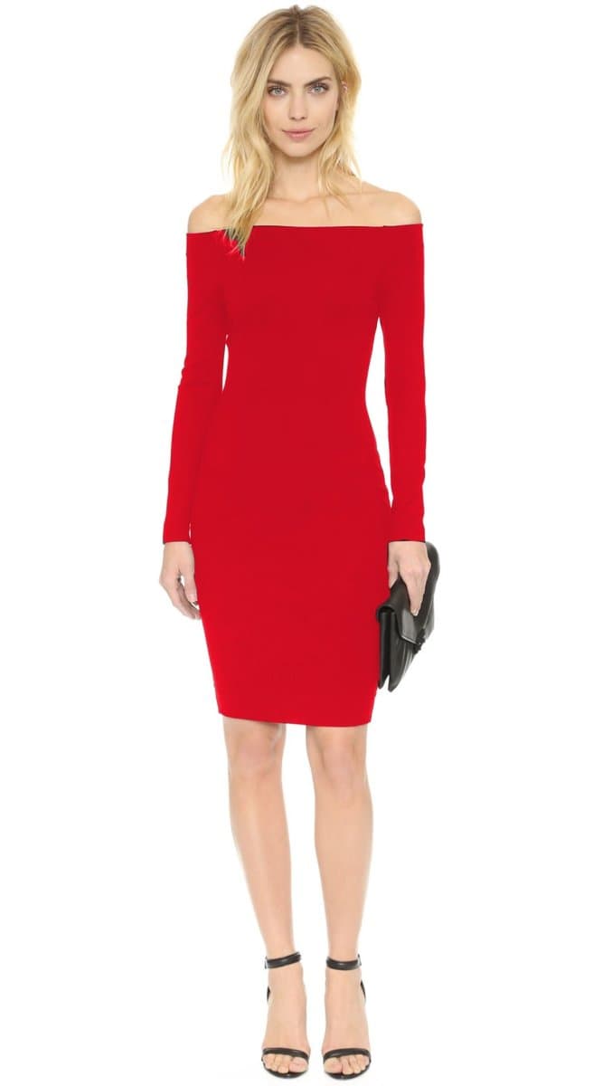 B101298 Uzun Kollu Straplez Elbise