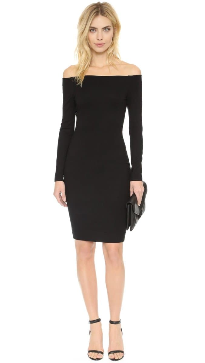 B101298 Uzun Kollu Straplez Elbise